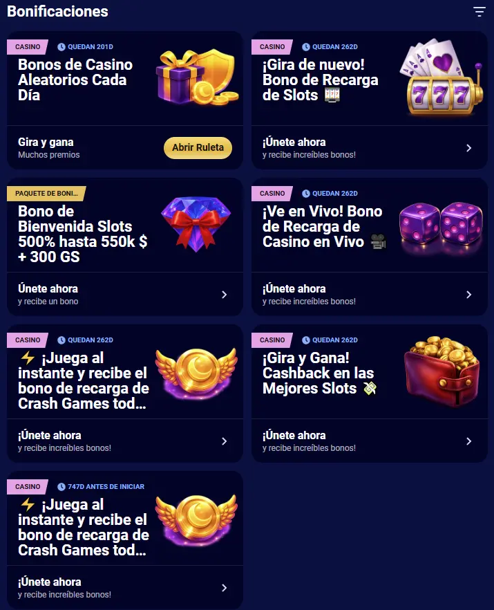 Promociones y bonos del casino Spinay
